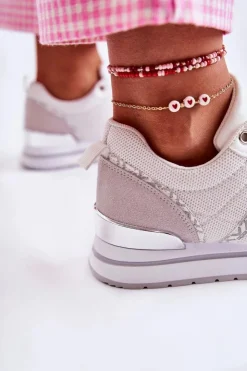 Boto Klasyczne Damskie Wiązane Buty Sportowe Białe Elenes