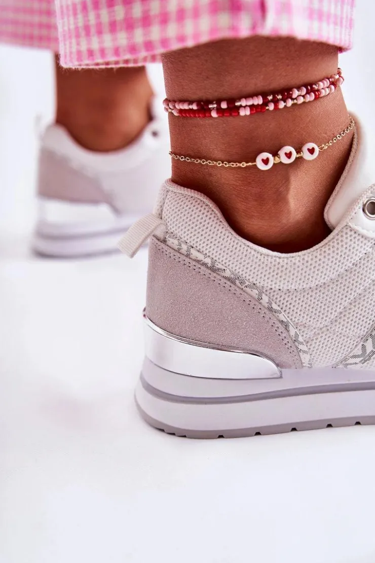 Boto Klasyczne Damskie Wiązane Buty Sportowe Białe Elenes