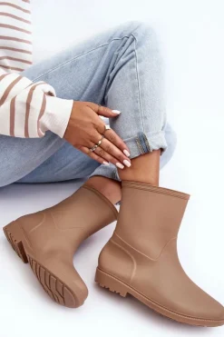 Damskie Boto Klasyczne Damskie Wsuwane Kalosze Beżowe Solihia