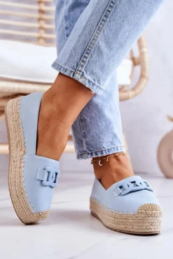 Damskie Boto Klasyczne Espadryle Na Platformie Niebieskie Julianne