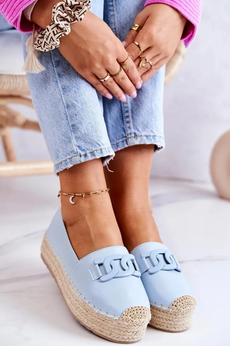 Damskie Boto Klasyczne Espadryle Na Platformie Niebieskie Julianne