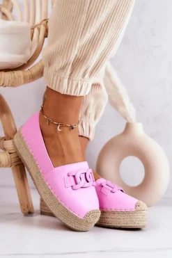 Discount Boto Klasyczne Espadryle Na Platformie Różowe Julianne