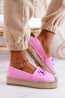 Discount Boto Klasyczne Espadryle Na Platformie Różowe Julianne