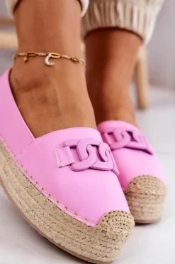 Discount Boto Klasyczne Espadryle Na Platformie Różowe Julianne