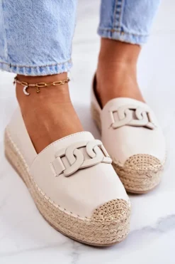Boto Czarne Espadryle*Klasyczne Espadryle Na Platformie Beżowe Julianne