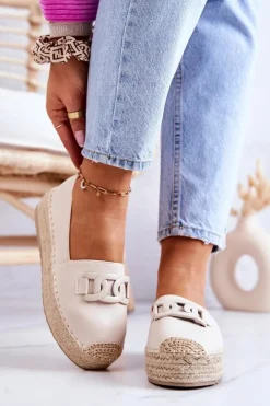 Boto Czarne Espadryle*Klasyczne Espadryle Na Platformie Beżowe Julianne