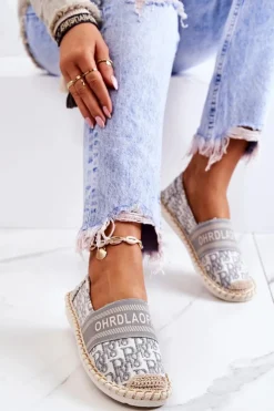 Boto Czarne Espadryle*Klasyczne Espadryle Szare Warm Time