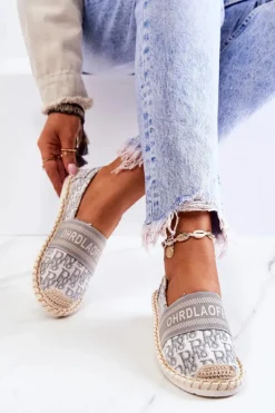 Boto Czarne Espadryle*Klasyczne Espadryle Szare Warm Time