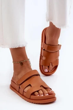 Best Boto Klasyczne Klapki Damskie Camel Molie