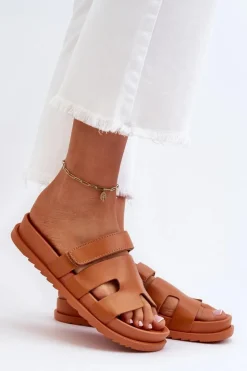 Best Boto Klasyczne Klapki Damskie Camel Molie