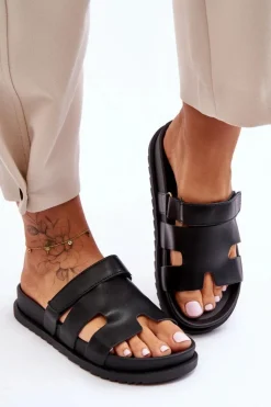 Damskie Boto Klasyczne Klapki Damskie Czarne Molie