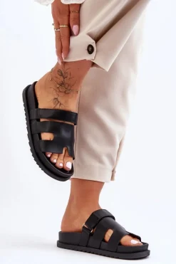 Damskie Boto Klasyczne Klapki Damskie Czarne Molie