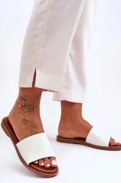 Damskie Boto Klasyczne Klapki Damskie Białe Aphrodite