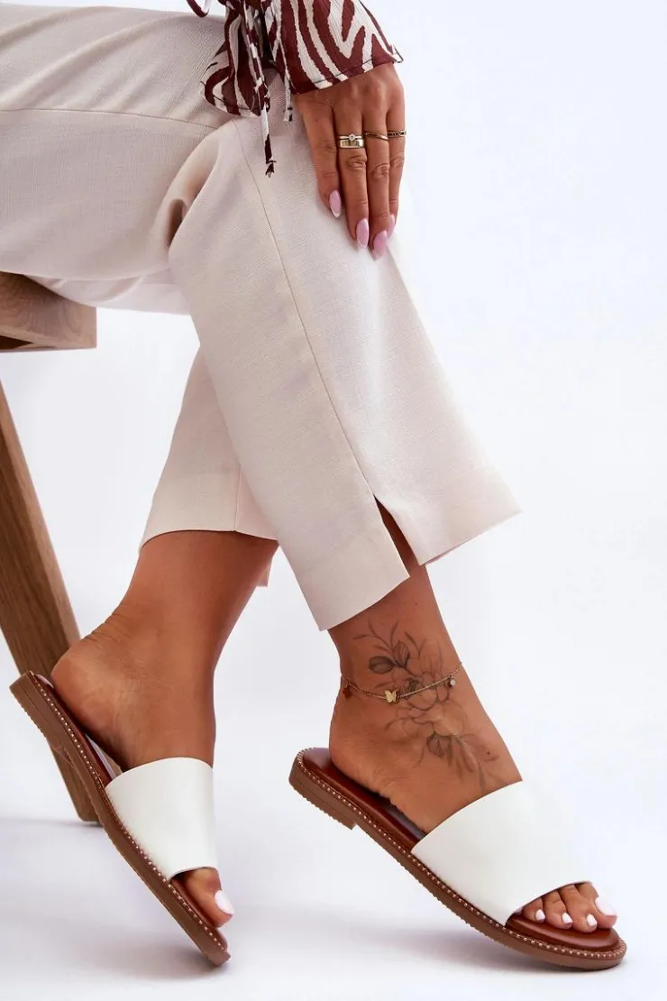 Damskie Boto Klasyczne Klapki Damskie Białe Aphrodite