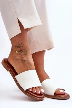 Damskie Boto Klasyczne Klapki Damskie Białe Aphrodite