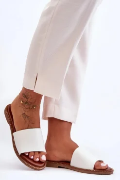 Damskie Boto Klasyczne Klapki Damskie Białe Aphrodite