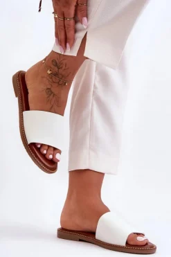 Damskie Boto Klasyczne Klapki Damskie Białe Aphrodite