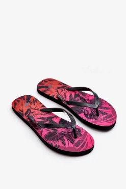 4F Klapki Sportowe|Klapki Damskie Japonki*Klasyczne Klapki Japonki SS23FFLIF060-90S Czarno-Różowe