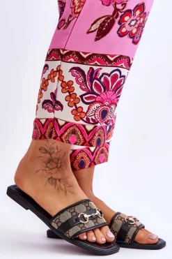 Boto Klapki Damskie Klasyczne*Klasyczne Klapki Na Płaskim Obcasie Czarne Marlene