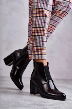 Outlet Boto Klasyczne Lakierowane Botki La.Fi 260035B-LA Czarne