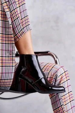 Outlet Boto Klasyczne Lakierowane Botki La.Fi 260035B-LA Czarne