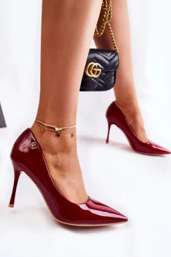 Buty damskie Vinceza Czółenka Klasyczne*Klasyczne Lakierowane Szpilki Czerwone Lerisa