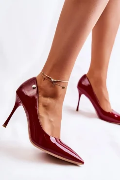 Buty damskie Vinceza Czółenka Klasyczne*Klasyczne Lakierowane Szpilki Czerwone Lerisa