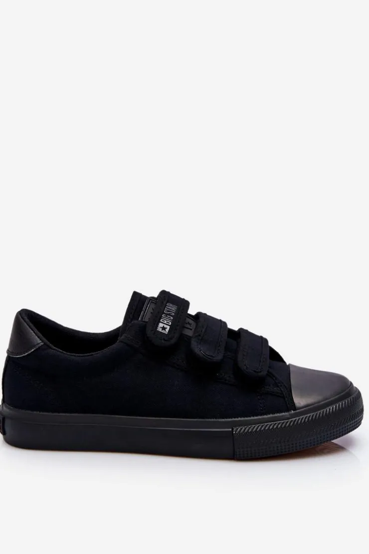 Sale Big Star Shoes Klasyczne Materiałowe Tenisówki Na Rzepy Big Star LL274A204 Czarne