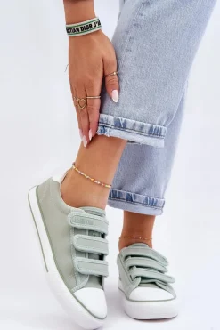 Best Big Star Shoes Klasyczne Materiałowe Tenisówki Na Rzepy Big Star LL274A202 Zielone