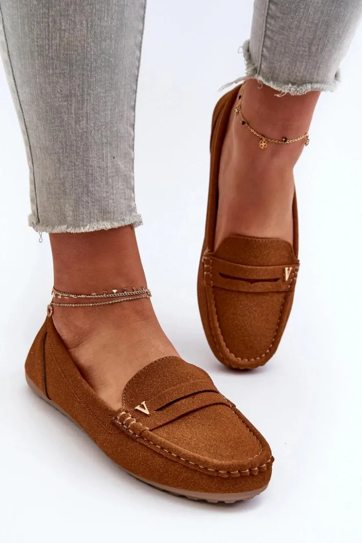 Sale Boto Klasyczne Mokasyny Damskie Camel Iramarie Brązowy