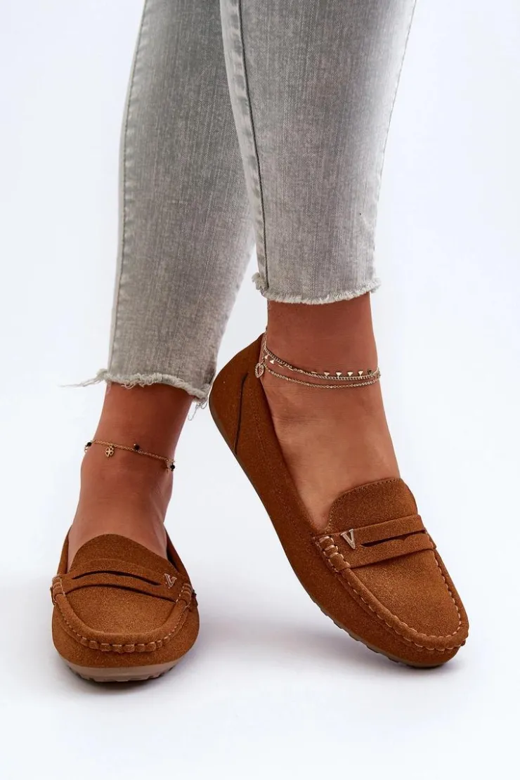 Sale Boto Klasyczne Mokasyny Damskie Camel Iramarie Brązowy