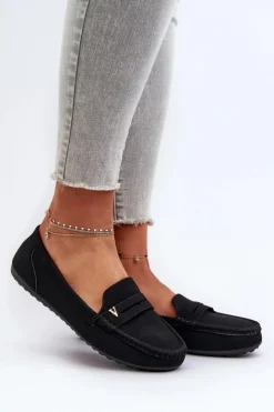 Boto Klasyczne Mokasyny Damskie Czarne Iramarie