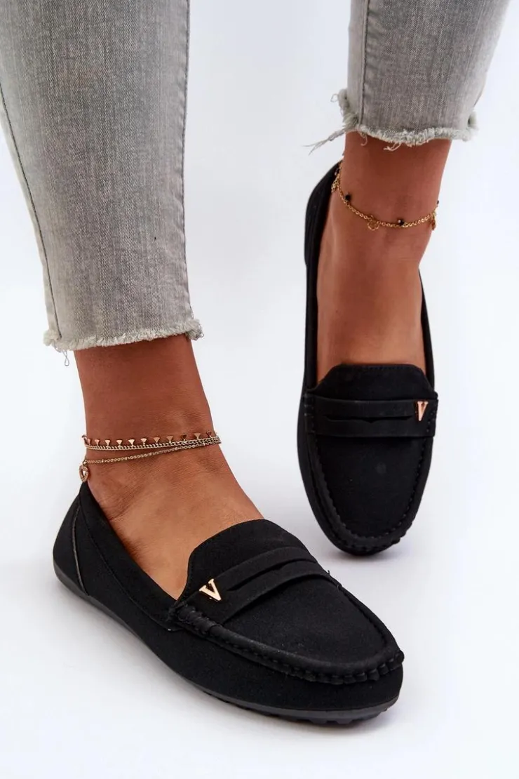 Boto Klasyczne Mokasyny Damskie Czarne Iramarie