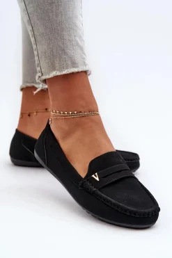 Boto Klasyczne Mokasyny Damskie Czarne Iramarie