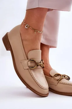 Damskie Boto Klasyczne Mokasyny Damskie Beżowe Lorien