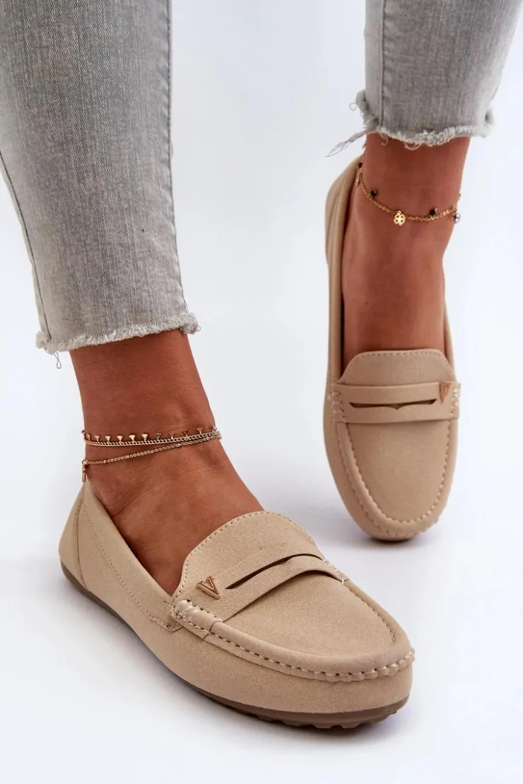 Damskie Boto Klasyczne Mokasyny Damskie Jasnobeżowe Iramarie