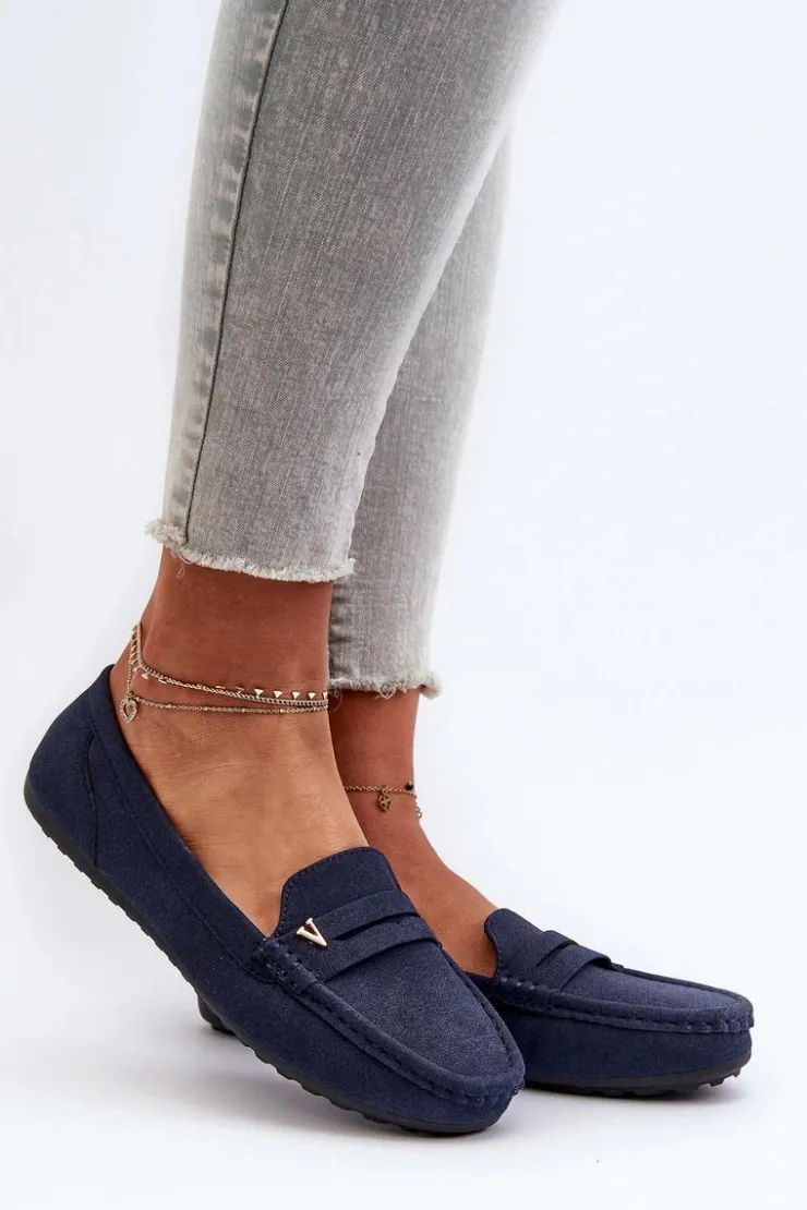 Damskie Boto Klasyczne Mokasyny Damskie Granatowe Iramarie