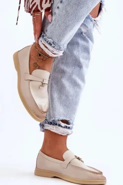 Damskie Boto Klasyczne Mokasyny Damskie Beżowe Cortez