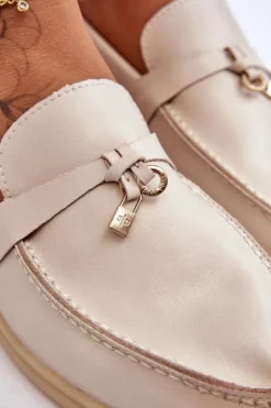 Damskie Boto Klasyczne Mokasyny Damskie Beżowe Cortez