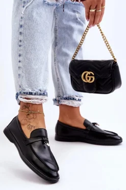 Online Boto Klasyczne Mokasyny Damskie Czarne Cortez Czarny