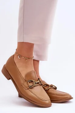 New Boto Klasyczne Mokasyny Damskie Brązowe Lorien