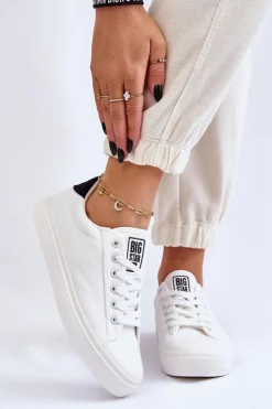 Big Star Shoes Trampki Damskie Big Star|Trampki Damskie Niskie*Klasyczne Niskie Trampki Big Star LL274091 Białe