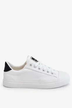 Big Star Shoes Trampki Damskie Big Star|Trampki Damskie Niskie*Klasyczne Niskie Trampki Big Star LL274091 Białe