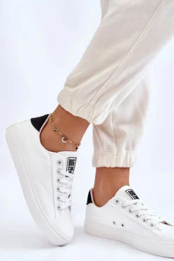 Big Star Shoes Trampki Damskie Big Star|Trampki Damskie Niskie*Klasyczne Niskie Trampki Big Star LL274091 Białe