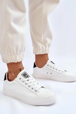 Big Star Shoes Trampki Damskie Big Star|Trampki Damskie Niskie*Klasyczne Niskie Trampki Big Star LL274091 Białe