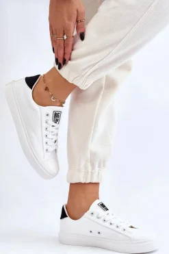 Big Star Shoes Trampki Damskie Big Star|Trampki Damskie Niskie*Klasyczne Niskie Trampki Big Star LL274091 Białe