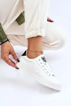 Big Star Shoes Trampki Damskie Big Star|Trampki Damskie Niskie*Klasyczne Niskie Trampki Big Star LL274091 Białe