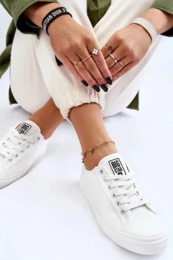 Big Star Shoes Trampki Damskie Big Star|Trampki Damskie Niskie*Klasyczne Niskie Trampki Big Star LL274091 Białe