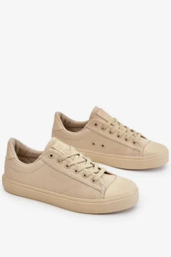 Best Big Star Shoes Klasyczne Niskie Trampki Big Star LL274094 Beżowe