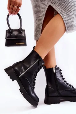 Sale Boto Klasyczne Ocieplane Botki Czarne Romy